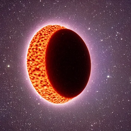 Image similar to a telescope photograph of a distant star that looks like a sausage