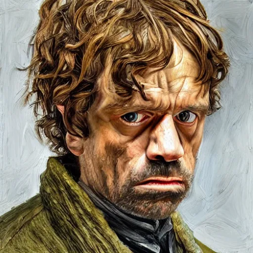 Prompt: high quality high detail painting by lucian freud, hd, tyrion lannister