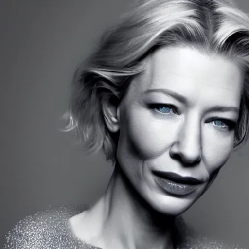 Image similar to an extremely high quality hd xray photo of cate blanchett, clear shapes, 8k, realistic shading, ultra realistic, super realistic