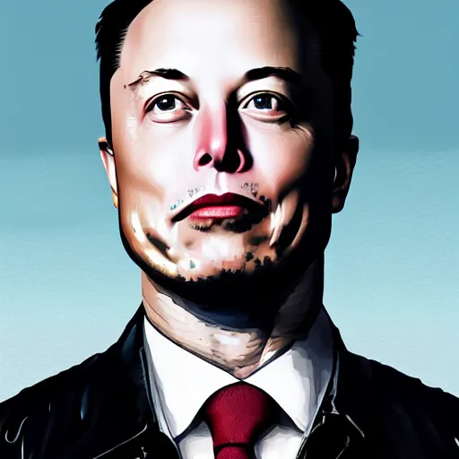 Image similar to elon musk with head like beets, portrait, hyper realistic, hyper detailed, cfg _ scale 1 5