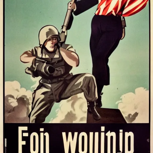 Image similar to inspirational WW2 propaganda poster