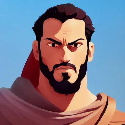 Image similar to face icon stylized minimalist ben hur, loftis, cory behance hd by jesper ejsing, by rhads, makoto shinkai and lois van baarle, ilya kuvshinov, rossdraws global illumination