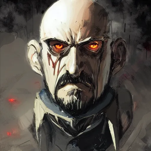 Image similar to painting of doctor ivo robotnik as an evil wizard, epic, tragic, military art, fantasy, dieselpunk, hd shot, digital portrait, beautiful, artstation, comic style, by artgerm, guy denning, jakub rozalski, magali villeneuve and charlie bowater