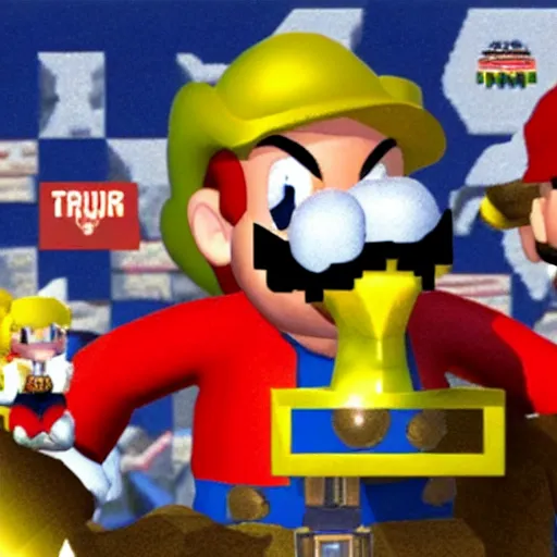 Prompt: Donald trump in Super mario 64