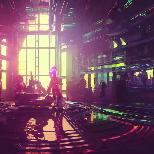 Image similar to neo brutralism, futuristic crowded space station interior, colorful, hyperrealistic, cgsociety, octane render, 8k, realistic depth, 3D feeling, sunlight, shadows, reflections, romanticism, 3D, realistic depth, in the style of Akihiko Yoshida and Greg Rutkowski