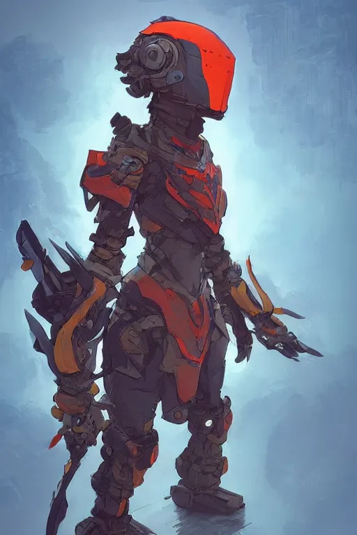 Image similar to combination suit armor aloy horizon forbidden west horizon zero dawn robot ninja mask helmet backpack tribal, fanart behance hd artstation by jesper ejsing, by rhads, makoto shinkai and lois van baarle, ilya kuvshinov, ossdraws