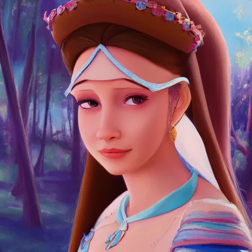 Image similar to a portrait of a princess in an animated disney movie, backwater bayou, oil painting, pale colors, high detail, 8 k, wide angle, trending on artstation,