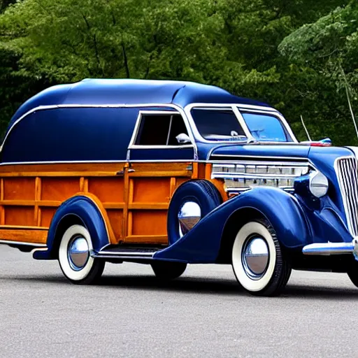 Image similar to dark blue 1 9 3 6 chrysler airstream