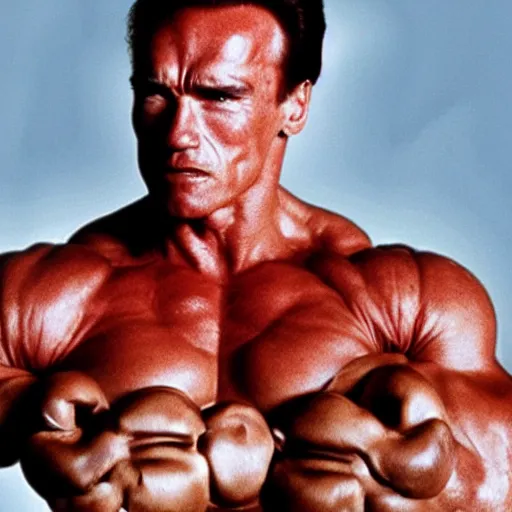 Prompt: a photo of arnold schwarzenegger as schwarzwalder kirschtorte