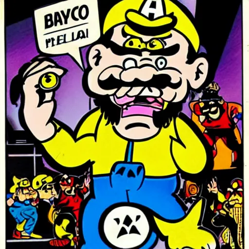 Image similar to steve - buscemiy - as - wario comic - con comic - book drawing from mad - magazine