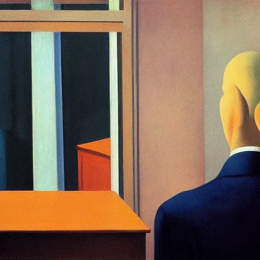 Image similar to Magritte by Edward hopper