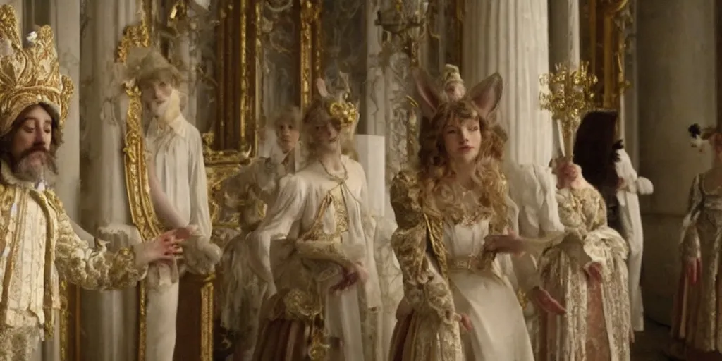 Image similar to a rabbit in the movie russian ark, screenshot