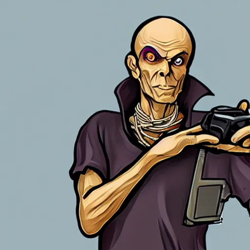 Image similar to vecna in the style of grand theft auto