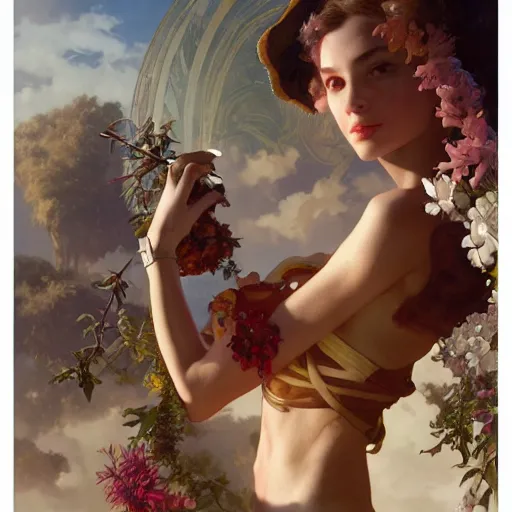 Prompt: natali portman, 8 k, depth of field, 3 d, art by artgerm and greg rutkowski and alphonse mucha and uang guangjian and gil elvgren and sachin ten