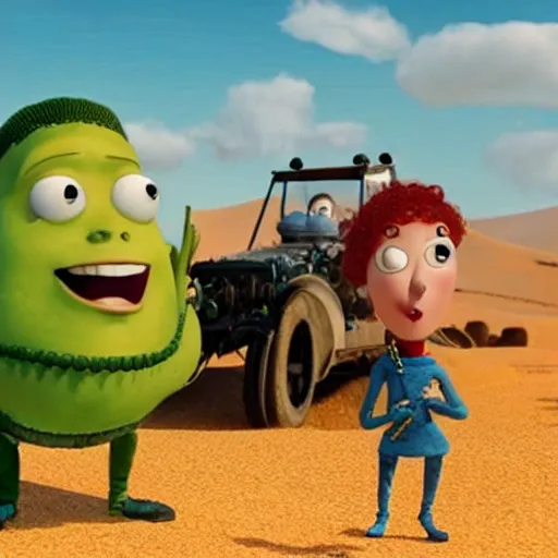 Prompt: veggie tales : fury road