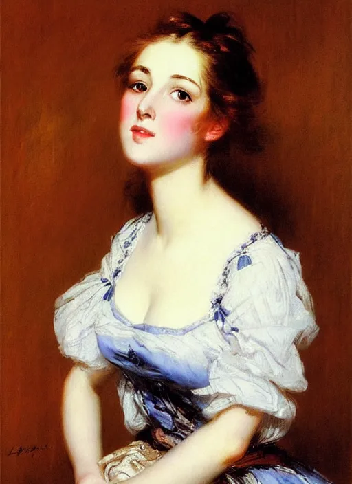 Image similar to a portrait of a pretty young lady by adolf hiremy - hirschl