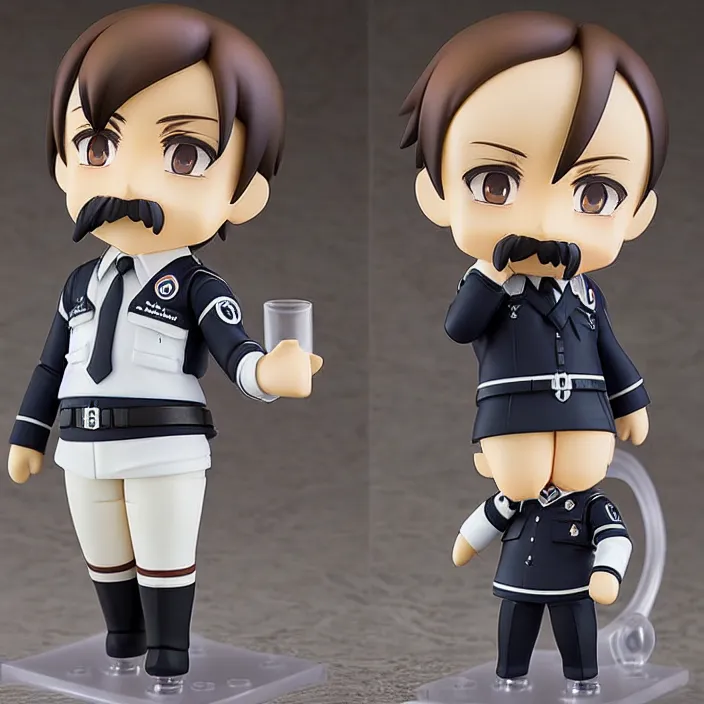 Image similar to An anime Nendoroid of Adolf Hitler with his moustache, figurine, detailed product photo