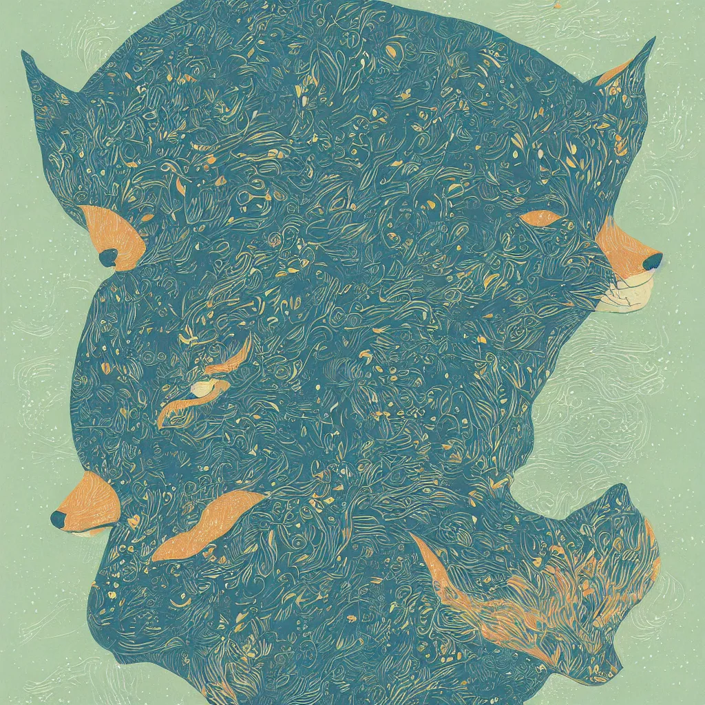 Image similar to fox face by victo ngai