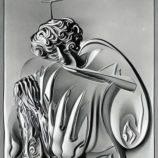 Prompt: illustration of a sculpture by polish sculptor stanisław szukalski