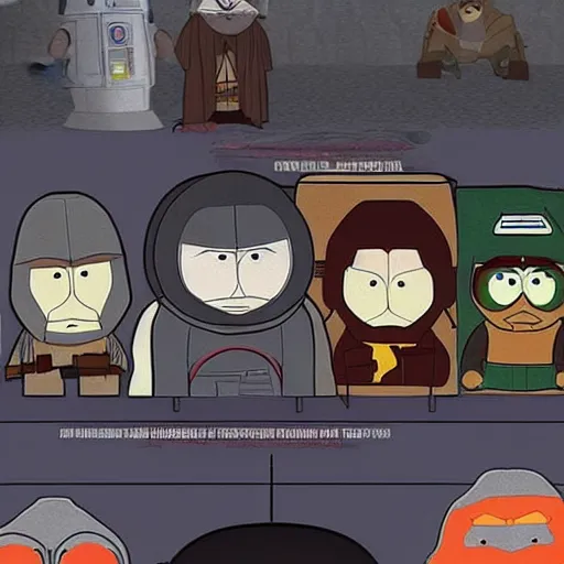 Prompt: Star Wars, South Park style, highly detailed