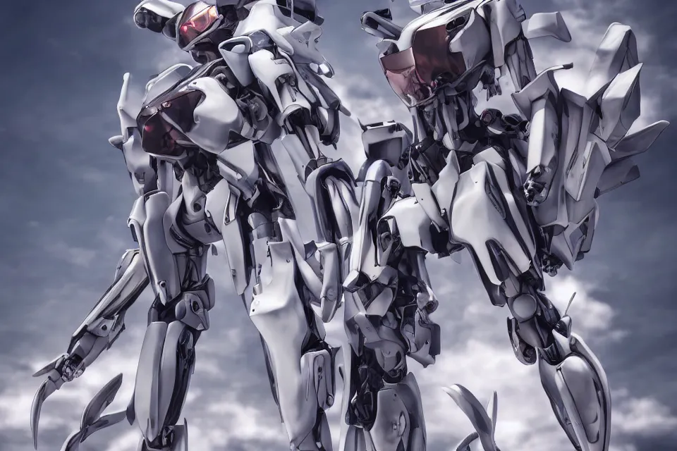 Anime mecha in bulky armor on Craiyon