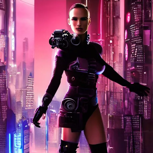 Image similar to Cyberpunk Natalie Portman