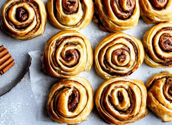 Prompt: cinnamon buns stuffed with honey and pistachio like baklava