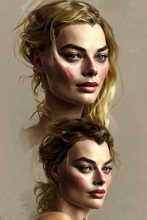 Prompt: A full portrait of Margot Robbie, intricate, elegant, highly detailed, digital painting, artstation, concept art, smooth, sharp focus, illustration, art by Krenz Cushart and Artem Demura and alphonse mucha