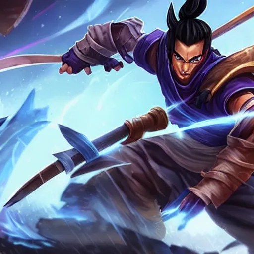 Prompt: yasuo being attacked by angry league of legends players, hieroglyphics