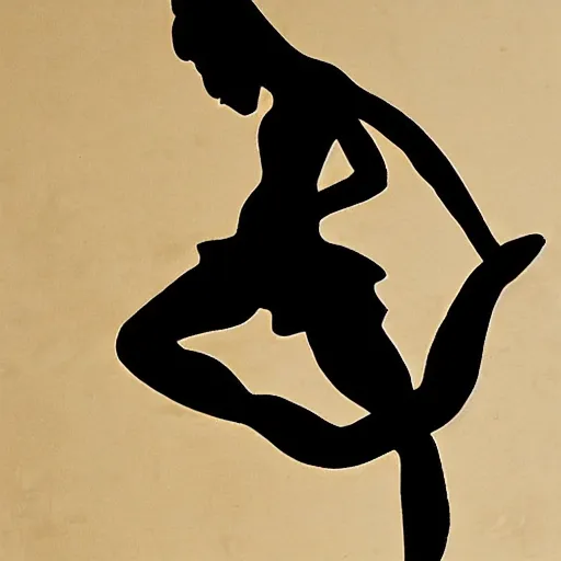 Prompt: ballet dancer, bali shadow puppet