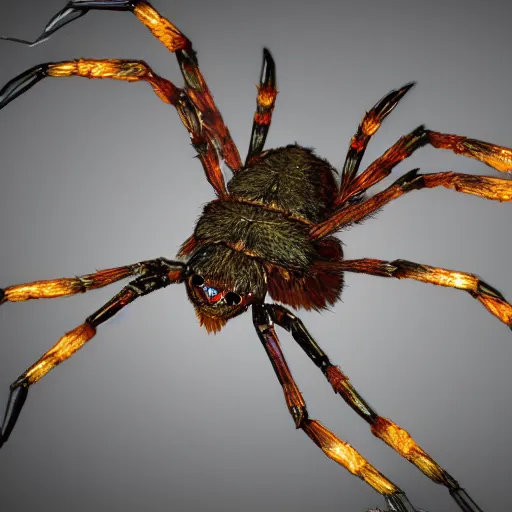 Prompt: an absolutely jacked, ripped, shredded spider with wings, hd, photorealistic, cinematic lighting