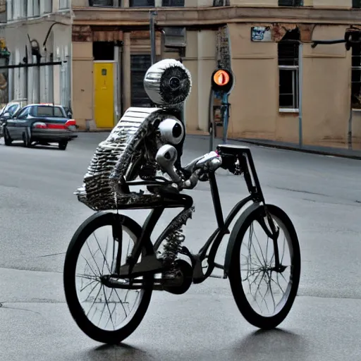 Image similar to robot on a bike