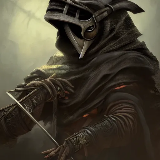 Image similar to plague doctor samurai, dynamic lighting, fantasy concept art, trending on art station, stunning visuals, creative, cinematic, ultra detailed, extreme detailed, 8 k, detailed