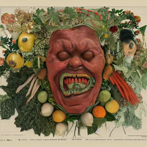 Image similar to The Advancement of Envy, postage, by Viktor Ngai, Giuseppe Arcimboldo, Physicality-based render