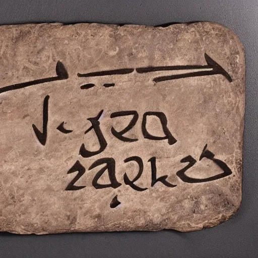 Prompt: Soyjak Wojak inscribed on a slate being given to the King of Mesopotamia by a time traveller