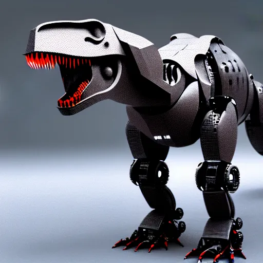 Image similar to a robotic t - rex, 3 d, 4 k