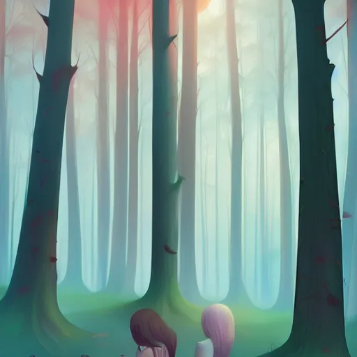 Prompt: forest in the morning light by Lois Van Baarle