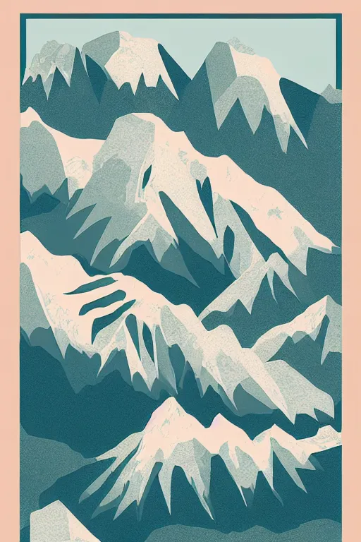 Image similar to alps, illustration, in the style of katinka reinke