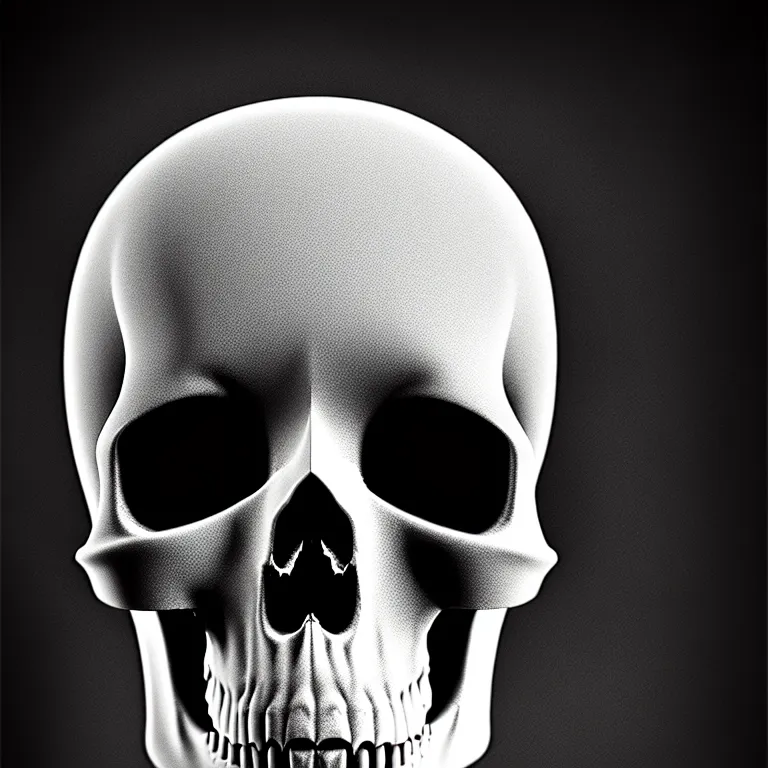 Image similar to black and white light 3D geometry, skull, matte bright highly detailed, poetic, 3D render, digital art, octane render, 8K artistic photography, photo-realistic, by Dora Maar