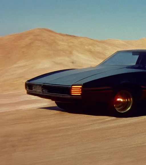 Image similar to a close - up, color cinema film still of knight rider, cinematic.