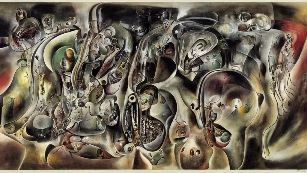 Image similar to a vision of interdimensional transport, by roberto matta, salvador dali, hans bellmer, giger