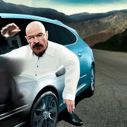 Image similar to walter white as a luxury car, high definition, 8 k hd, realistic, high detail,