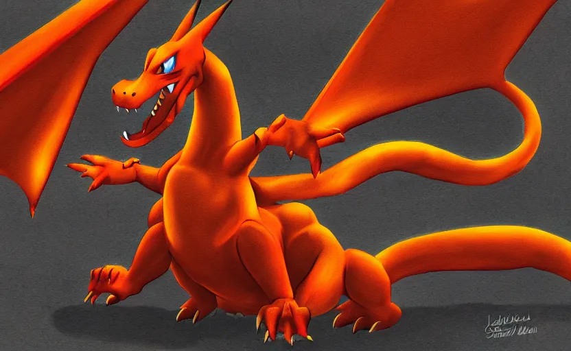 Prompt: digital painting of charizard