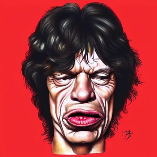 Prompt: mick jagger melting face