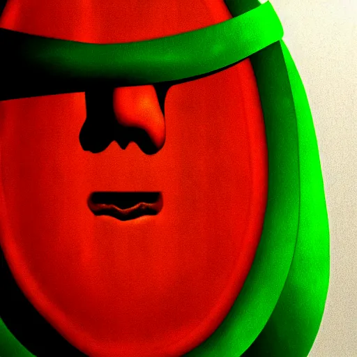 Image similar to horror movie poster, about watermelon man, in hd picture, and photorealism, and detail image
