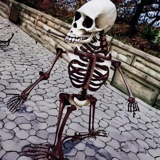 Image similar to A skeleton on a date with my mom