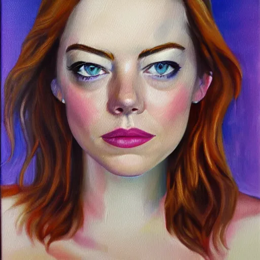 Image similar to emma stone, oil painting, renascentist