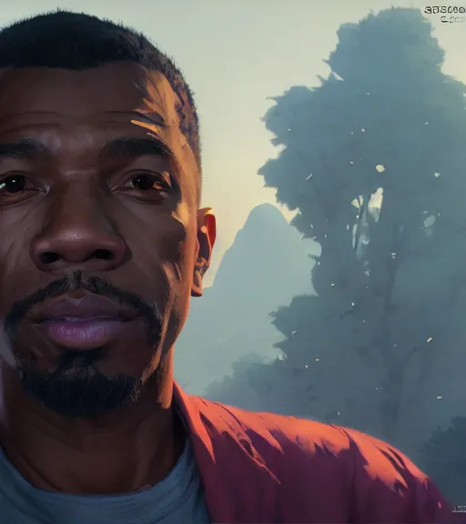 Image similar to highly detailed portrait of ganxsta zolee in gta v, stephen bliss, unreal engine, fantasy art by greg rutkowski, loish, rhads, ferdinand knab, makoto shinkai and lois van baarle, ilya kuvshinov, rossdraws, tom bagshaw, global illumination, radiant light, detailed and intricate environment