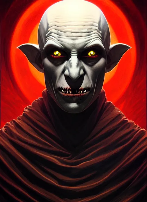 Prompt: symmetry!! portrait of nosferatu, intricate, glowing eyes!! elegant, highly detailed, digital painting, artstation, concept art, smooth, sharp focus, illustration, art by artgerm and greg rutkowski and alphonse mucha