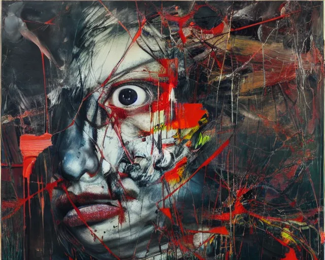 Image similar to the gallery of lost memories art, a brutalist designed, rich deep vivid colours, broad brush strokes!, painted by francis bacon, michal mraz, adrian ghenie, nicola samori, james jean!!! and petra cortright, part by gerhard richter, part by takato yamamoto. 8 k masterpiece.